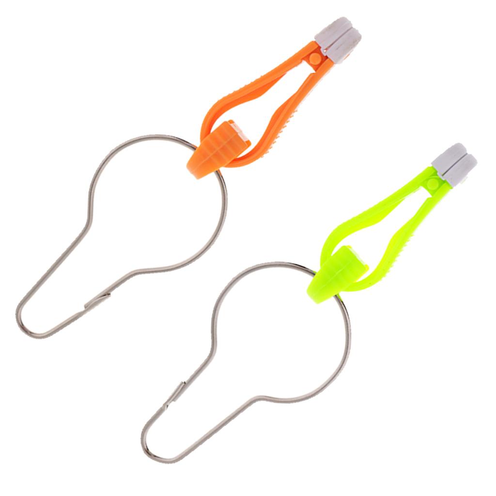 2pcs Planer Board Mast Power Grip Ring Release Clip 2-1/2inch Yellow Orange