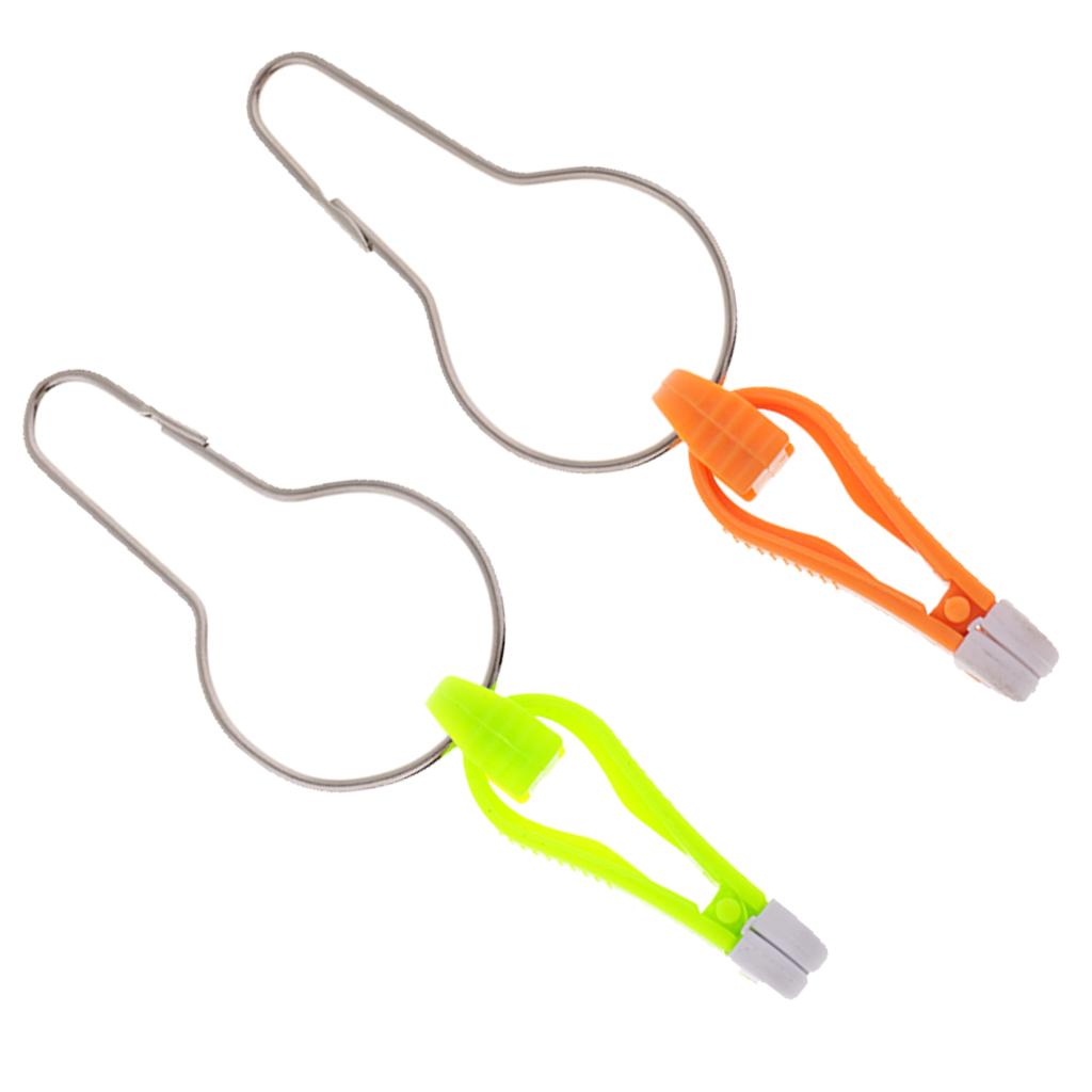2pcs Planer Board Mast Power Grip Ring Release Clip 2-1/2inch Yellow Orange