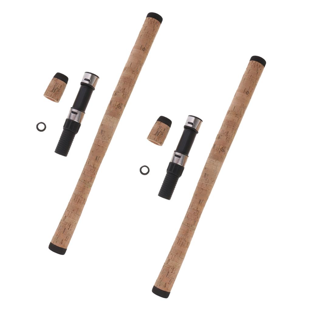 2 Set DIY Fishing Rod Building Repair Composite Cork Handle w/ Reel Seat Kit