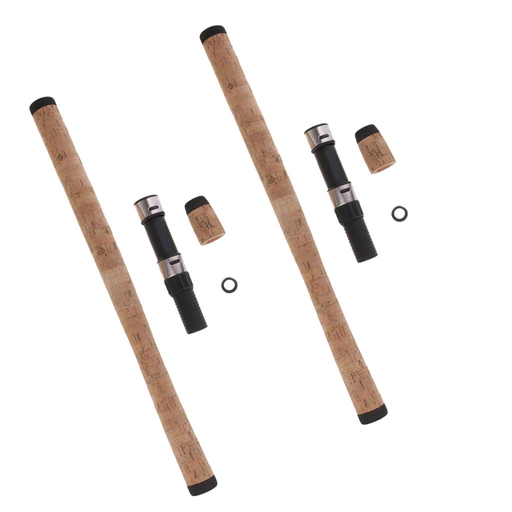 2 Set DIY Fishing Rod Building Repair Composite Cork Handle w/ Reel Seat Kit