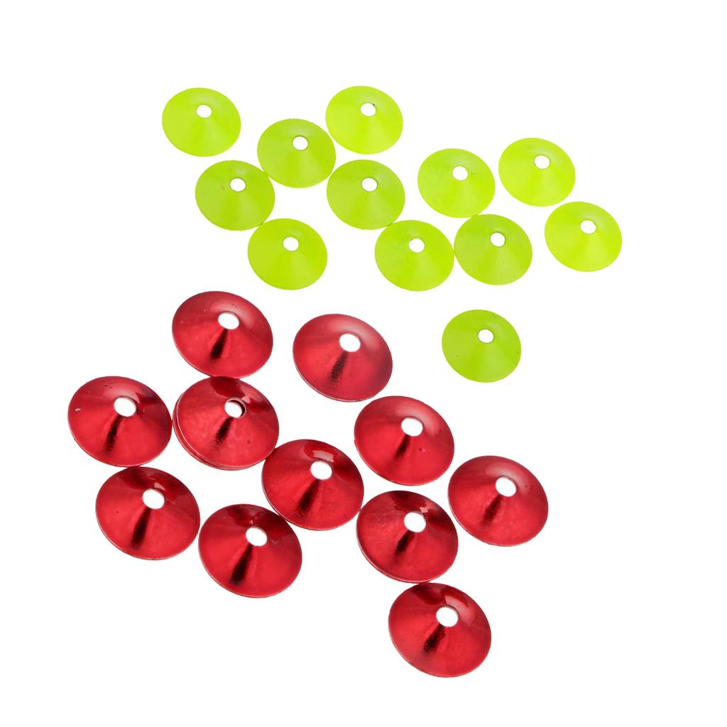 24pcs Brass Turbo Cone Heads Fly Tying Materials for Tube Flies Red + Green