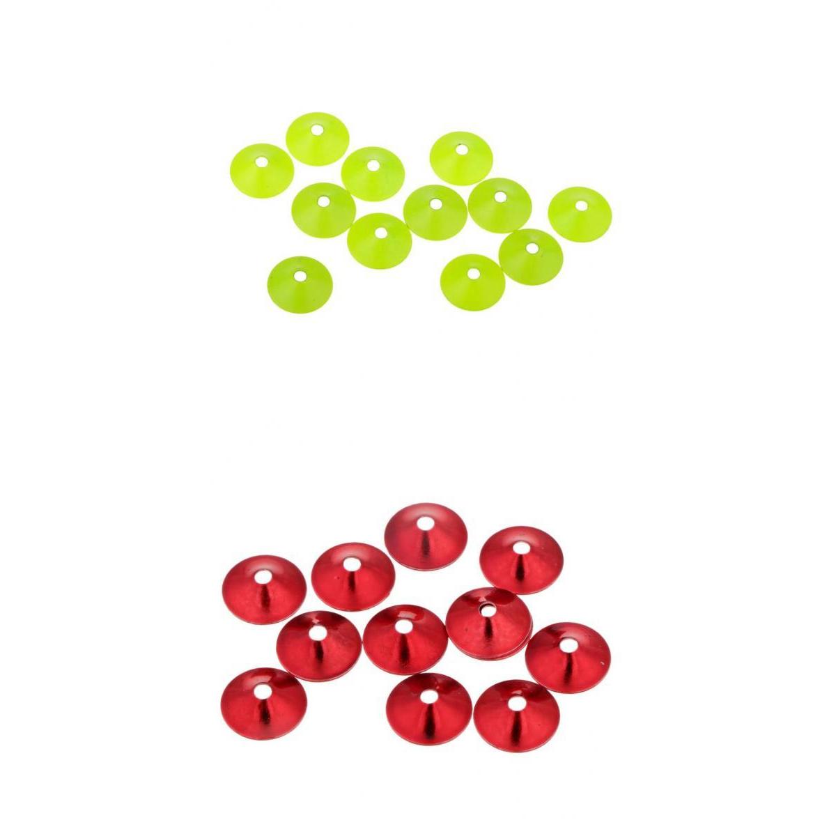 24pcs Brass Turbo Cone Heads Fly Tying Materials for Tube Flies Red + Green