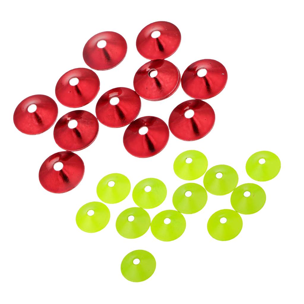 24pcs Brass Turbo Cone Heads Fly Tying Materials for Tube Flies Red + Green