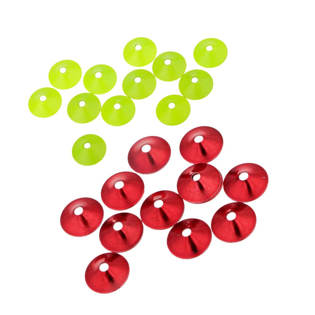 24pcs Brass Turbo Cone Heads Fly Tying Materials for Tube Flies Red + Green