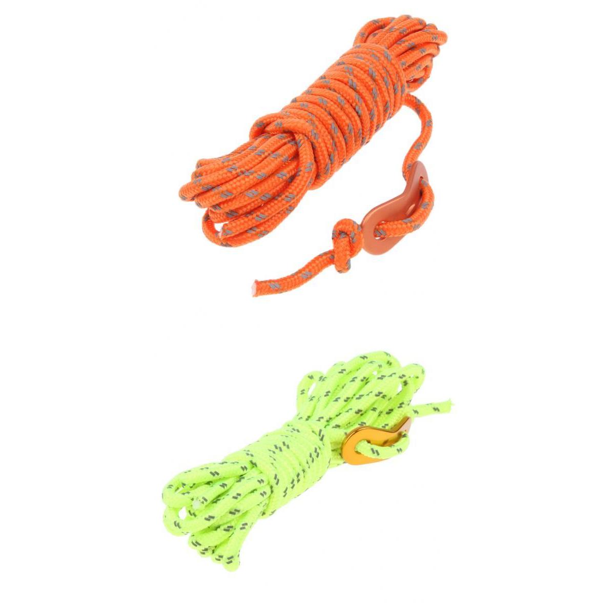 2Pcs Reflective Canopy Tent Rope Guy Line Outdoor Camping Cord with Buckle