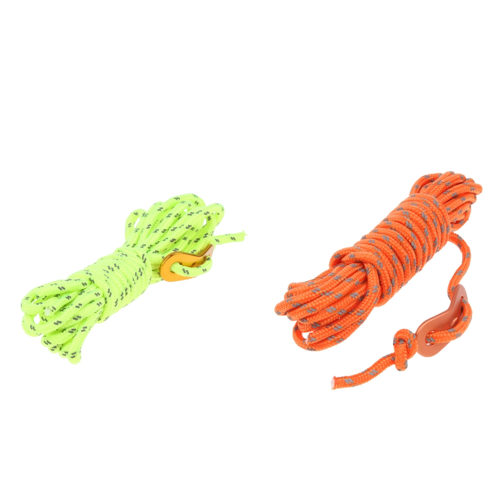 2Pcs Reflective Canopy Tent Rope Guy Line Outdoor Camping Cord with Buckle