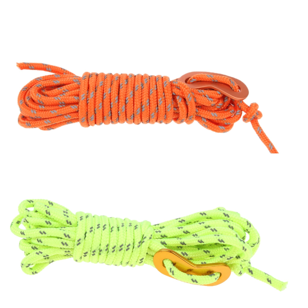 2Pcs Reflective Canopy Tent Rope Guy Line Outdoor Camping Cord with Buckle