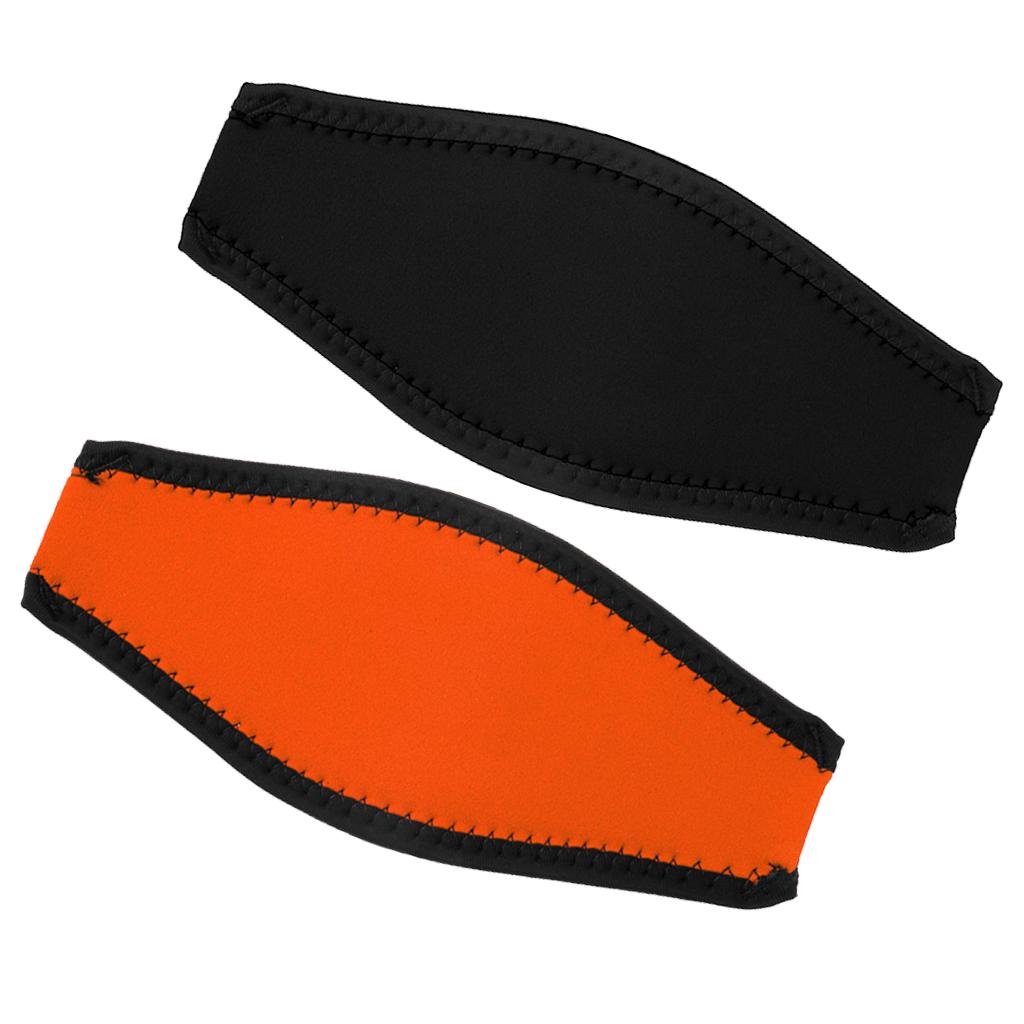 2Pcs Scuba Diving Snorkel Mask Neoprene Cover Protection Strap Orange+Black
