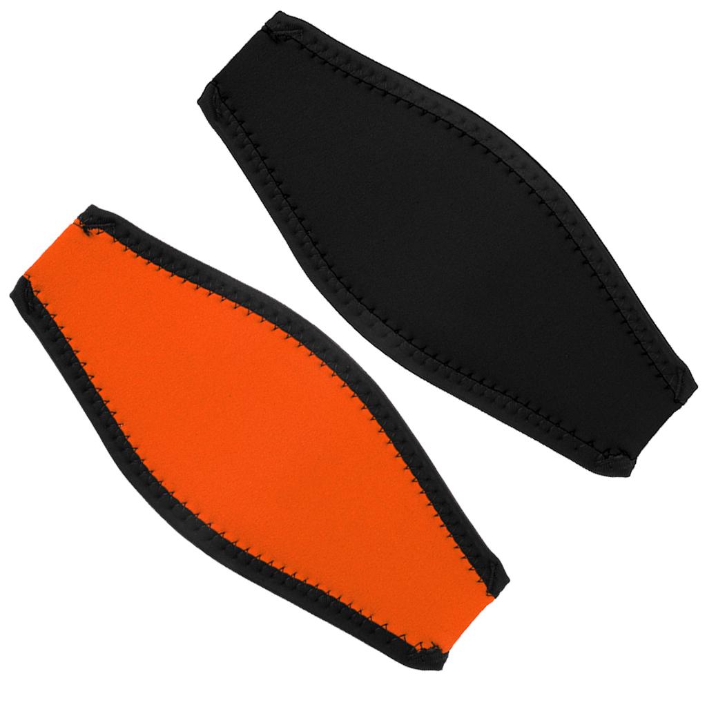 2Pcs Scuba Diving Snorkel Mask Neoprene Cover Protection Strap Orange+Black