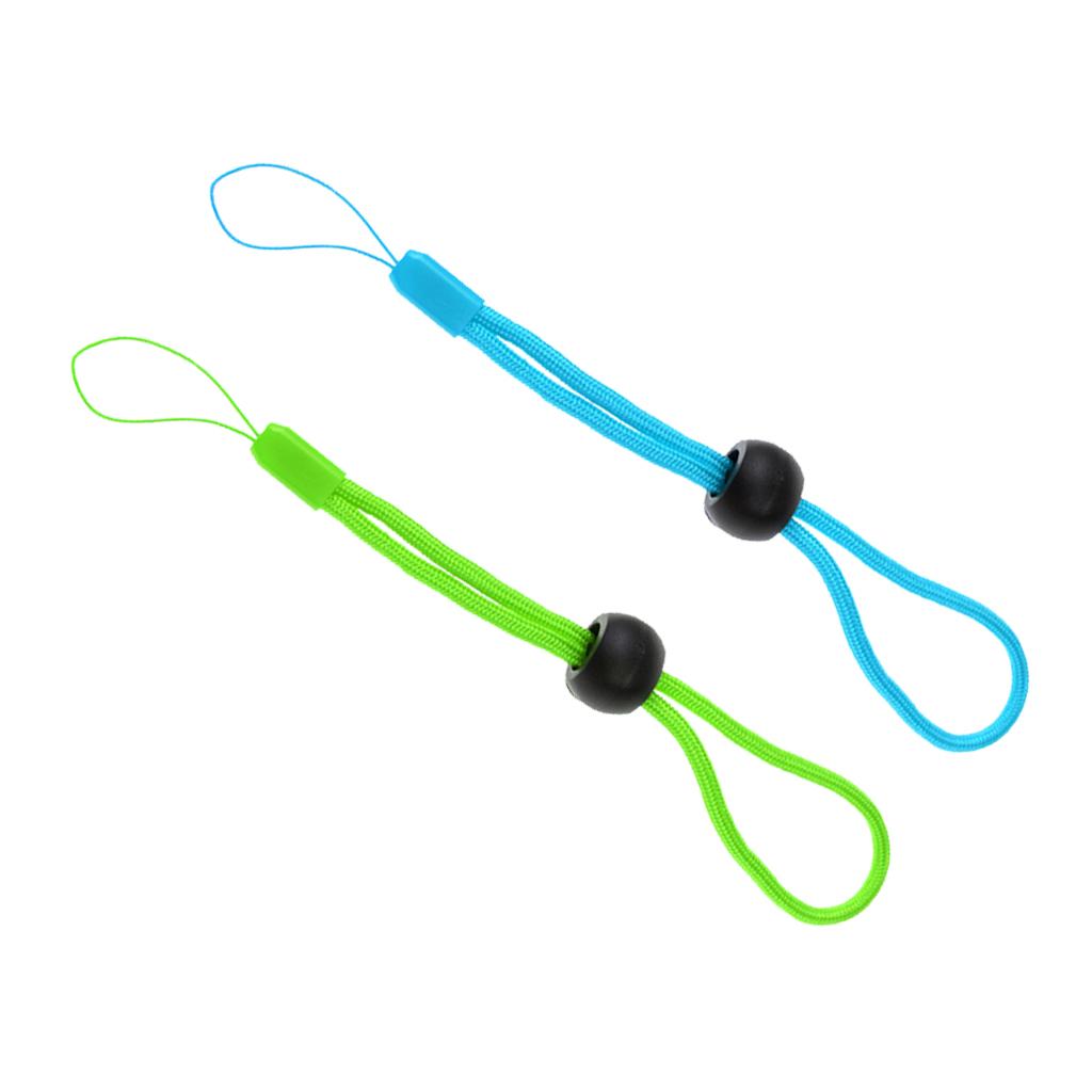 2Pcs Adjustable Diving Anti-lost Lanyard Wrist Strap for Camera Green+Blue