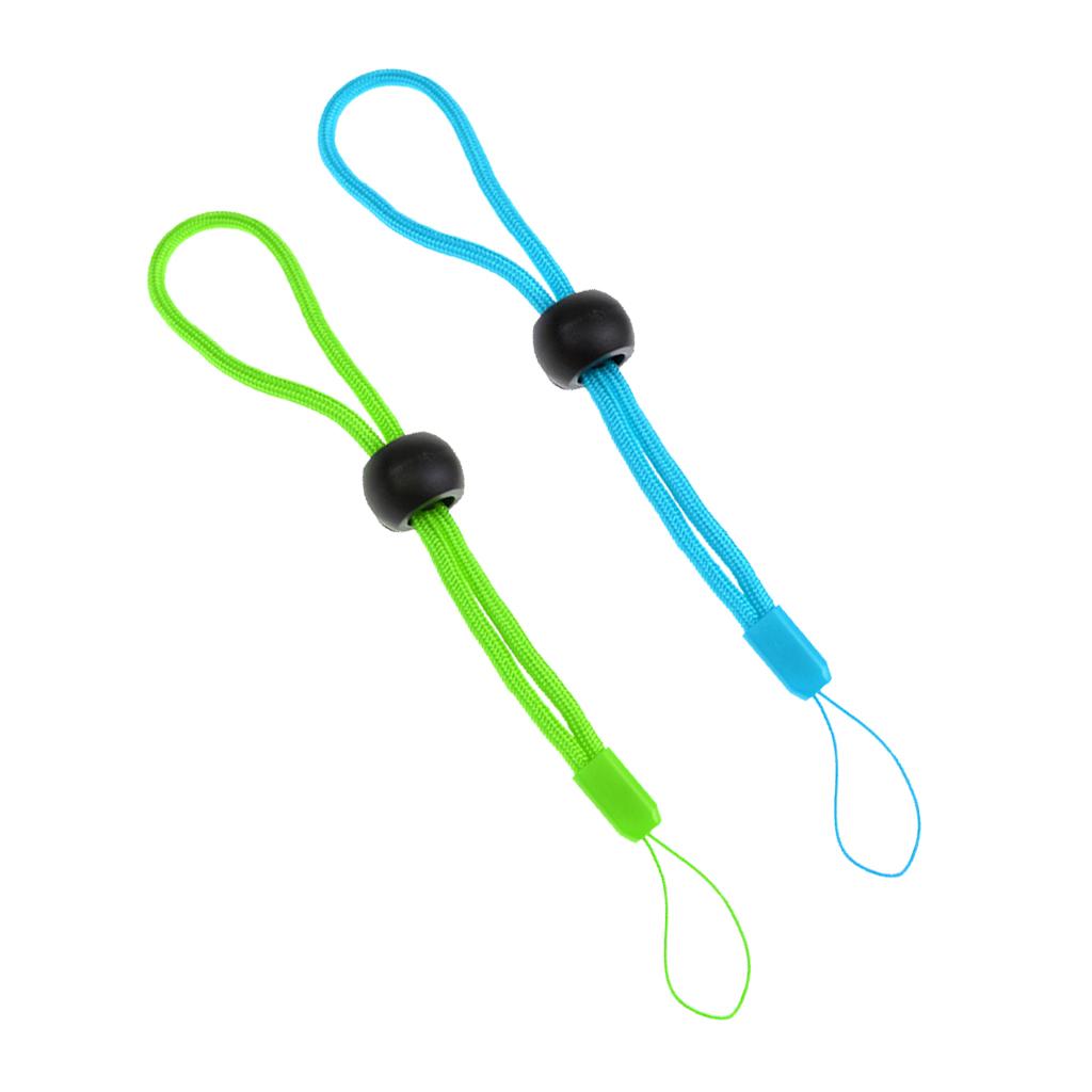 2Pcs Adjustable Diving Anti-lost Lanyard Wrist Strap for Camera Green+Blue