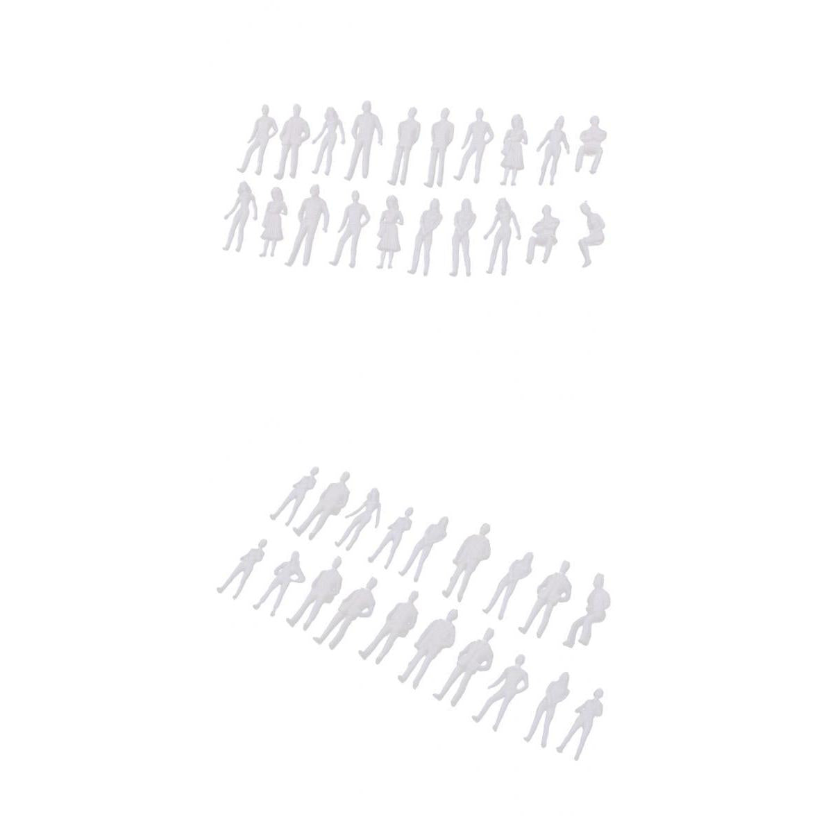 20 Pieces 1/50 & 1/75 Unpainted Model People Architectural Figure Miniature