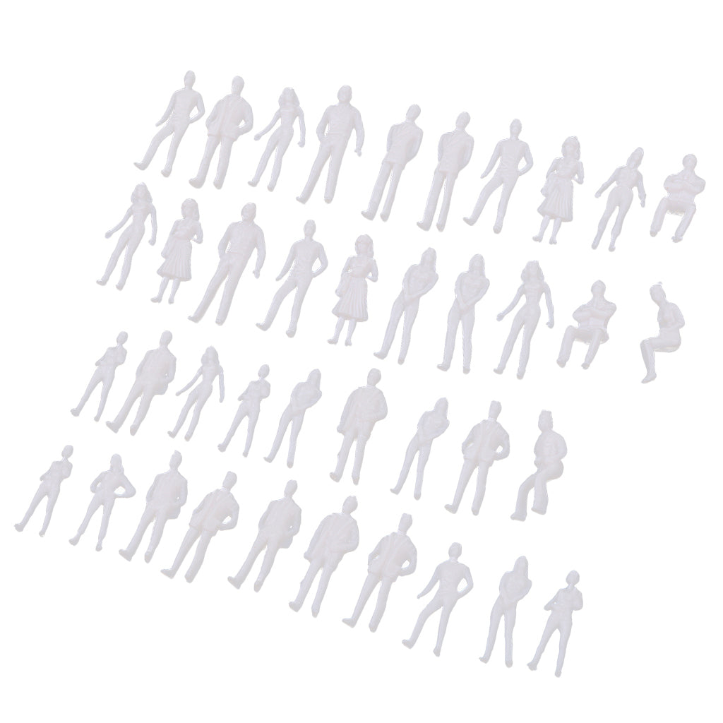 20 Pieces 1/50 & 1/75 Unpainted Model People Architectural Figure Miniature