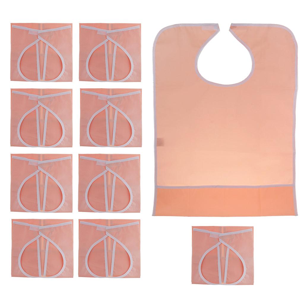 10 Pieces Waterproof Adult Mealtime Bib Cloth Protector Disability Aid Apron