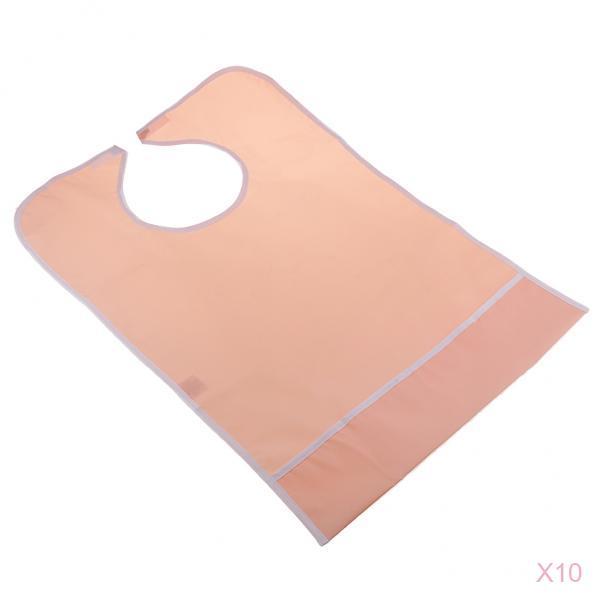 10 Pieces Waterproof Adult Mealtime Bib Cloth Protector Disability Aid Apron