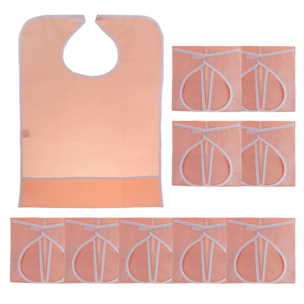 10 Pieces Waterproof Adult Mealtime Bib Cloth Protector Disability Aid Apron