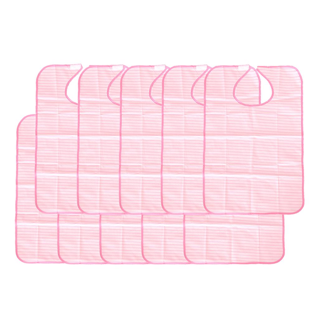 10Pieces Washable Waterproof Adult Mealtime Bib Cloth Eating Protector Apron