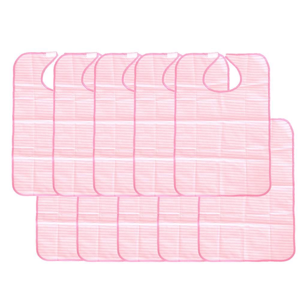 10Pieces Washable Waterproof Adult Mealtime Bib Cloth Eating Protector Apron