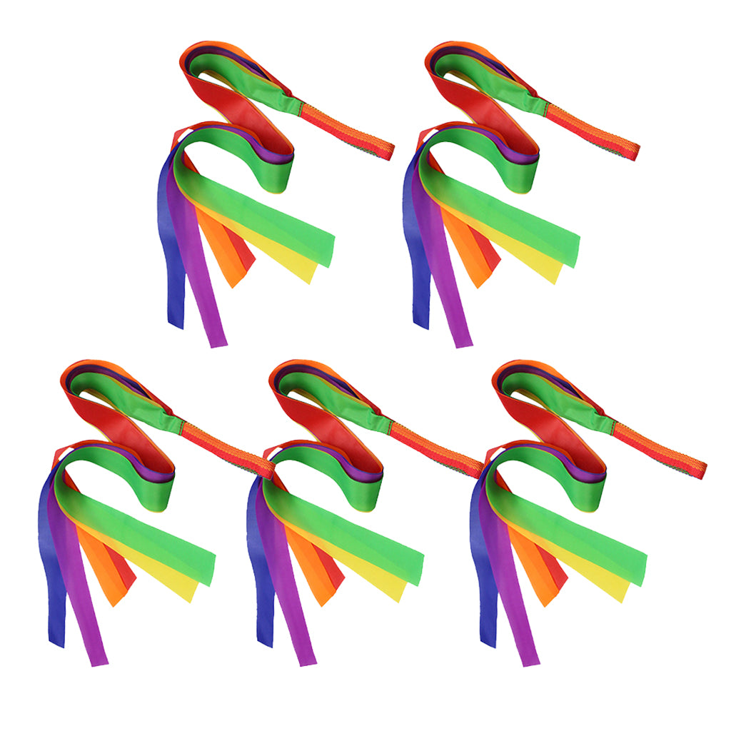 5pcs Dance Ribbon Gym Rhythmic Art Gymnastic Ballet Streamer Hand Held Toys