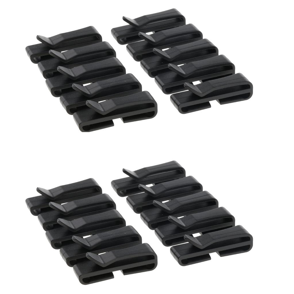 20Pcs Quick-Slip Keeper Buckle Webbing Ending Clip for Bag Adjusting Strap
