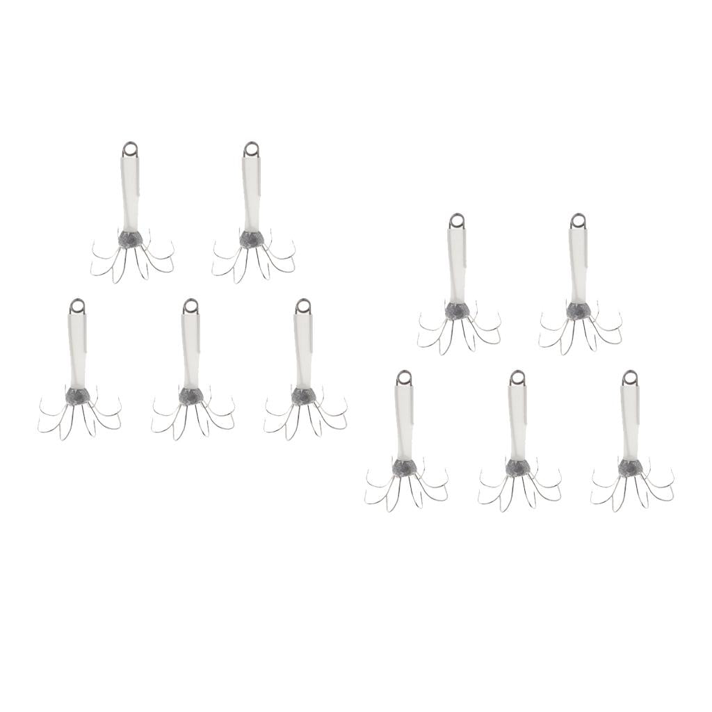 10pcs Noctilucent Squid Jig Hook Octopus Saltwater Fishing Lure Hook 7cm