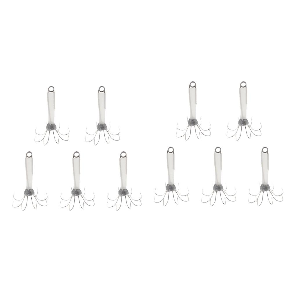 10pcs Noctilucent Squid Jig Hook Octopus Saltwater Fishing Lure Hook 7cm