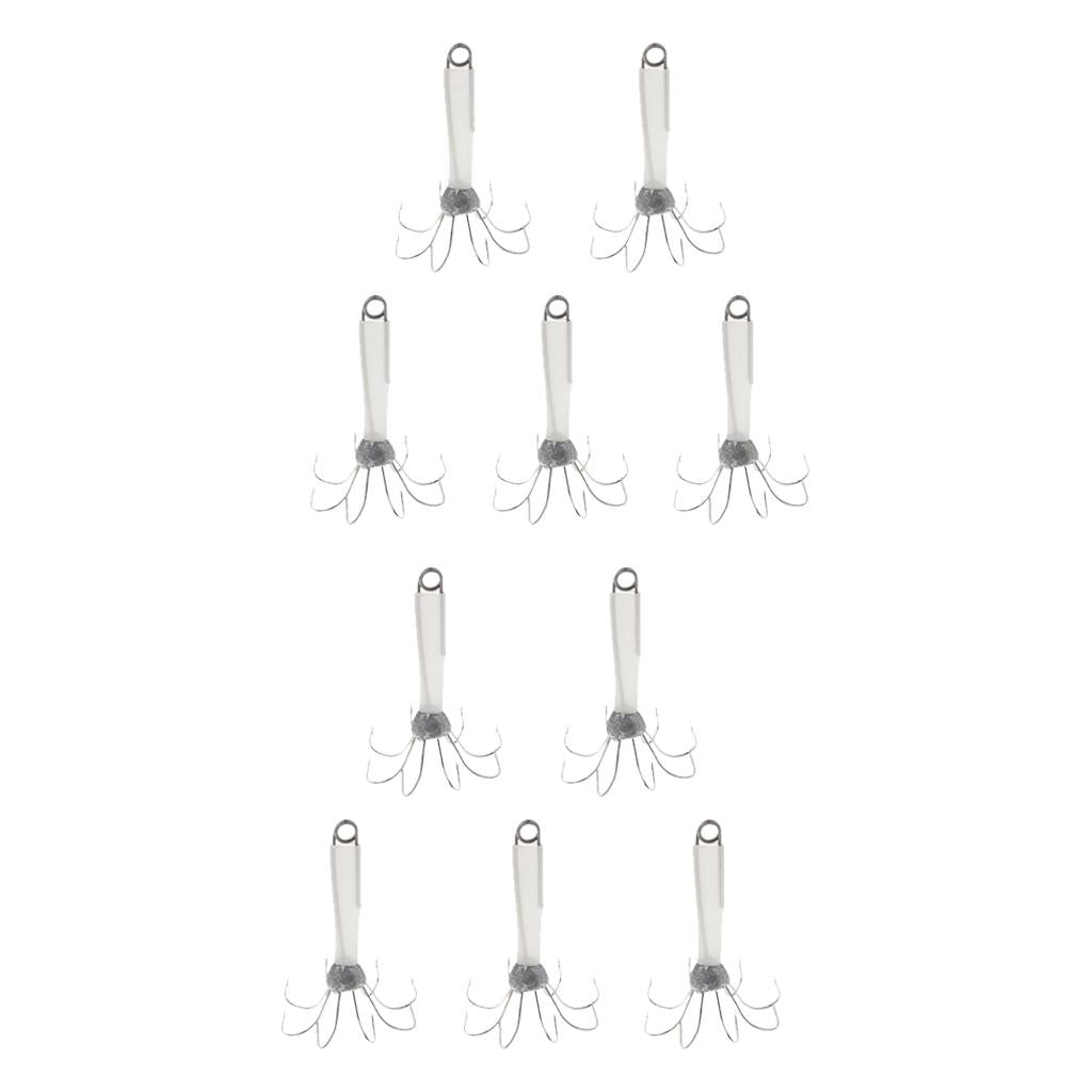 10pcs Noctilucent Squid Jig Hook Octopus Saltwater Fishing Lure Hook 7cm