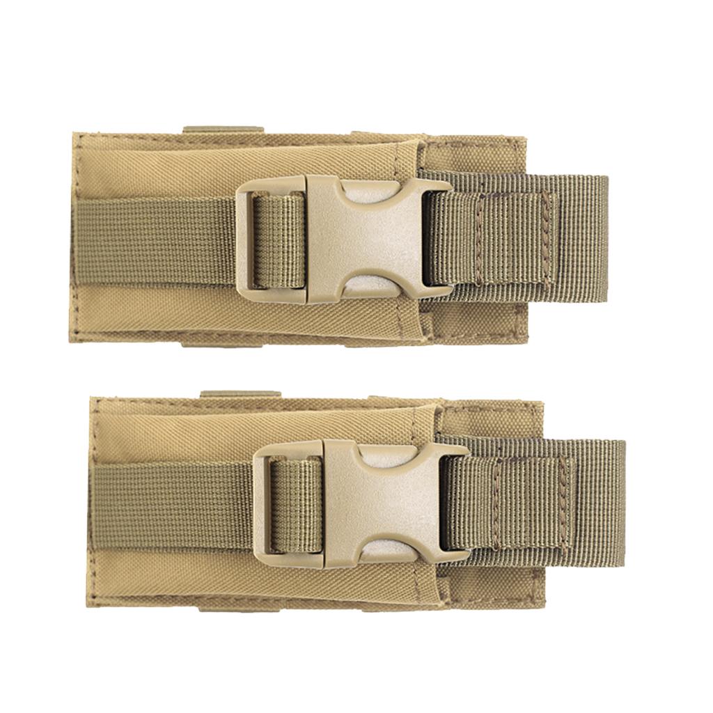 2pcs Tactical Military Flashlight Torch Belt Holster Holder Pouch Tan
