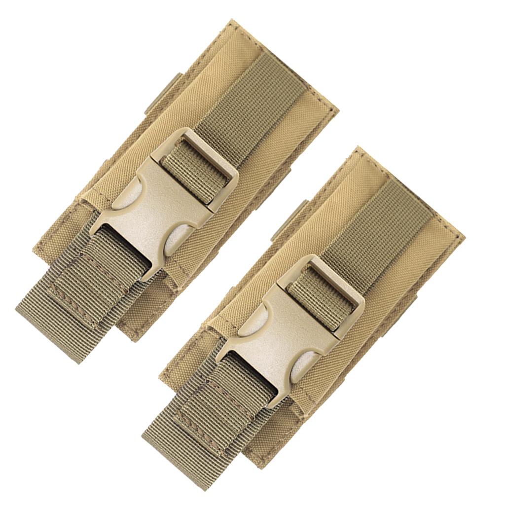 2pcs Tactical Military Flashlight Torch Belt Holster Holder Pouch Tan