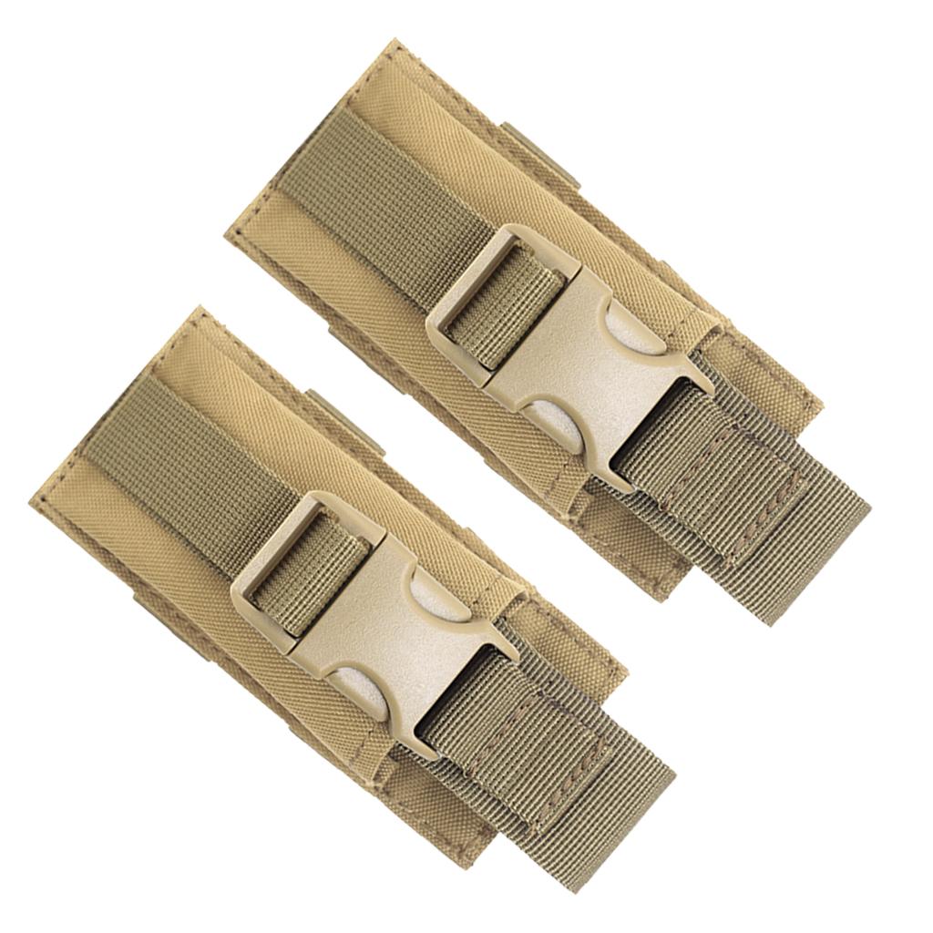 2pcs Tactical Military Flashlight Torch Belt Holster Holder Pouch Tan