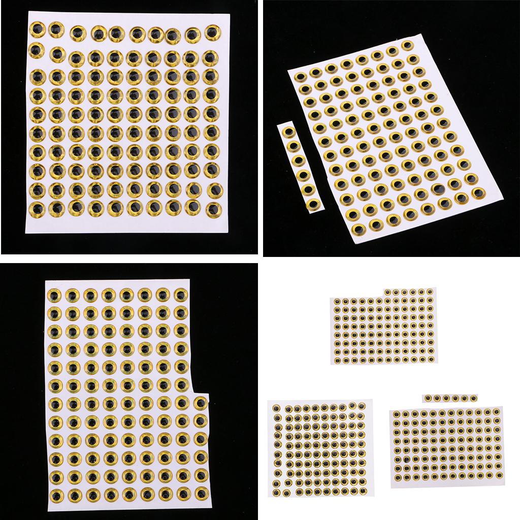 300pcs Holographic Fish Eyes 3D for Fishing Bait Fly Tying Jigs Crafts Doll
