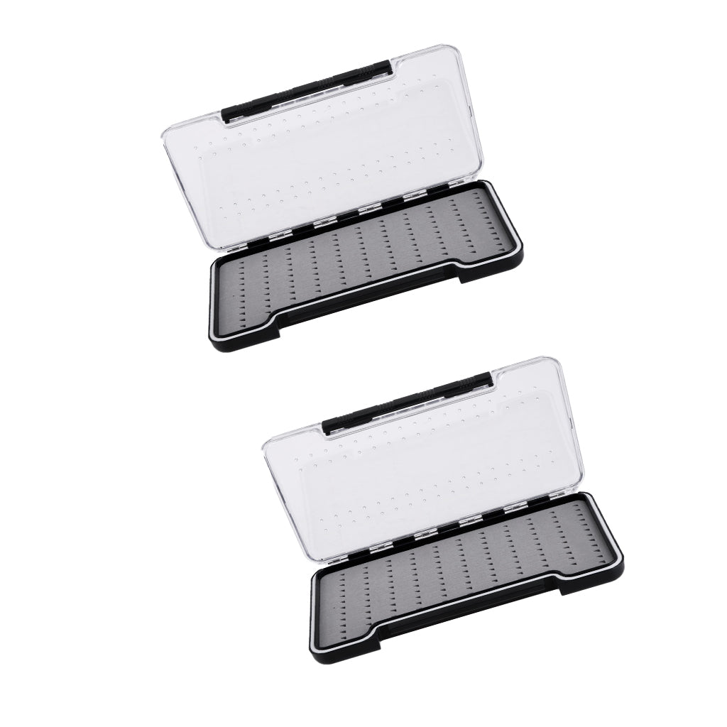 2pcs Super Slim Fly Fishing Box / Easy Grip Foam Magnetic Components Fly Box