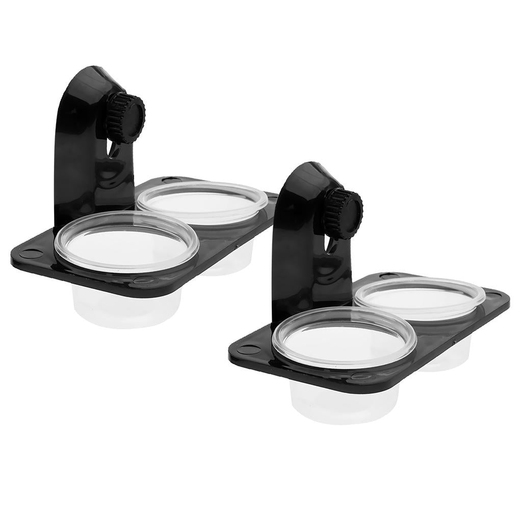 2 Pcs Dual Reptile Feeding Bowl Screw Food & Water Dish For Gecko, Lizard
