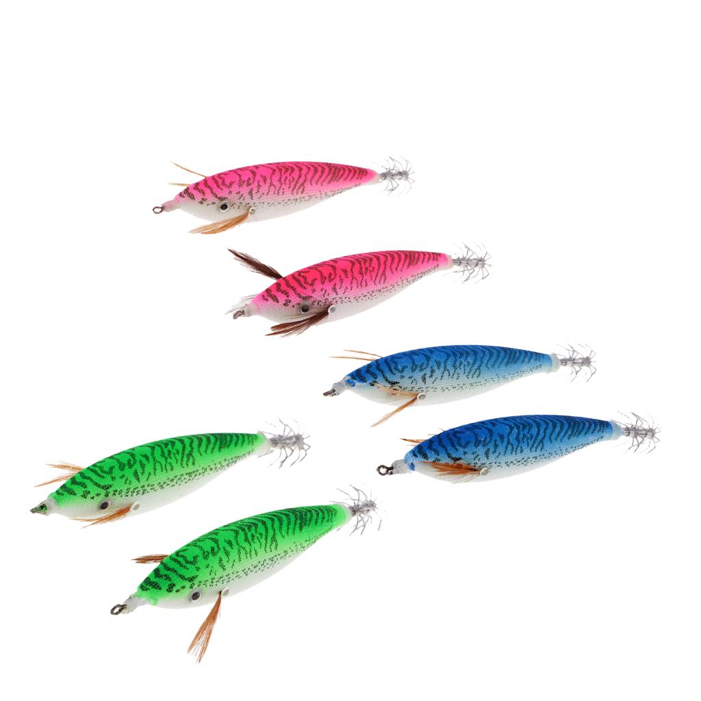 6pcs Luminous Fishing Lure Imitation Shrimp Bait Squid Jig Hook Bionic Bait