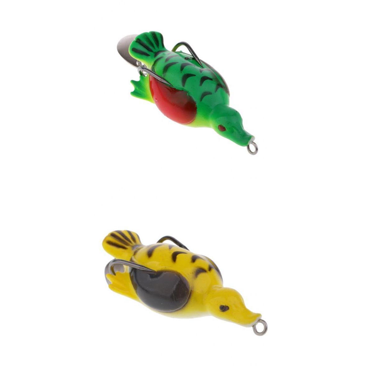 2pcs Life-like Duck Frog Fishing Lure Bait Crankbaits Silicone Fishing Tools