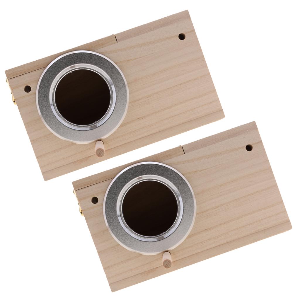 2 Sizes Wooden Wild Bird Nest Box Nesting Feeding Feeder Station House S+M