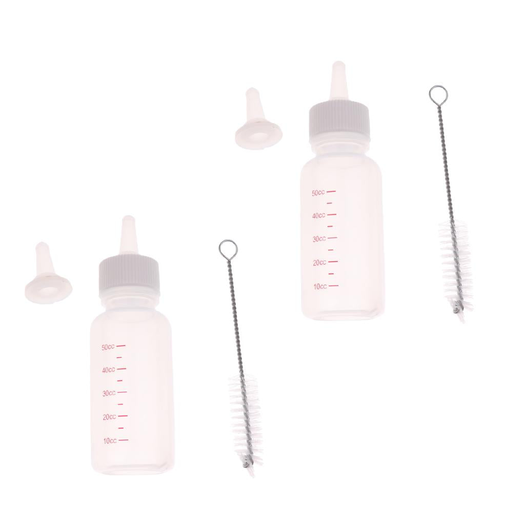 2 Pcs Silicone Pet Dog Puppy Cat Kitten Milk Nursing Care Feeding Bottle