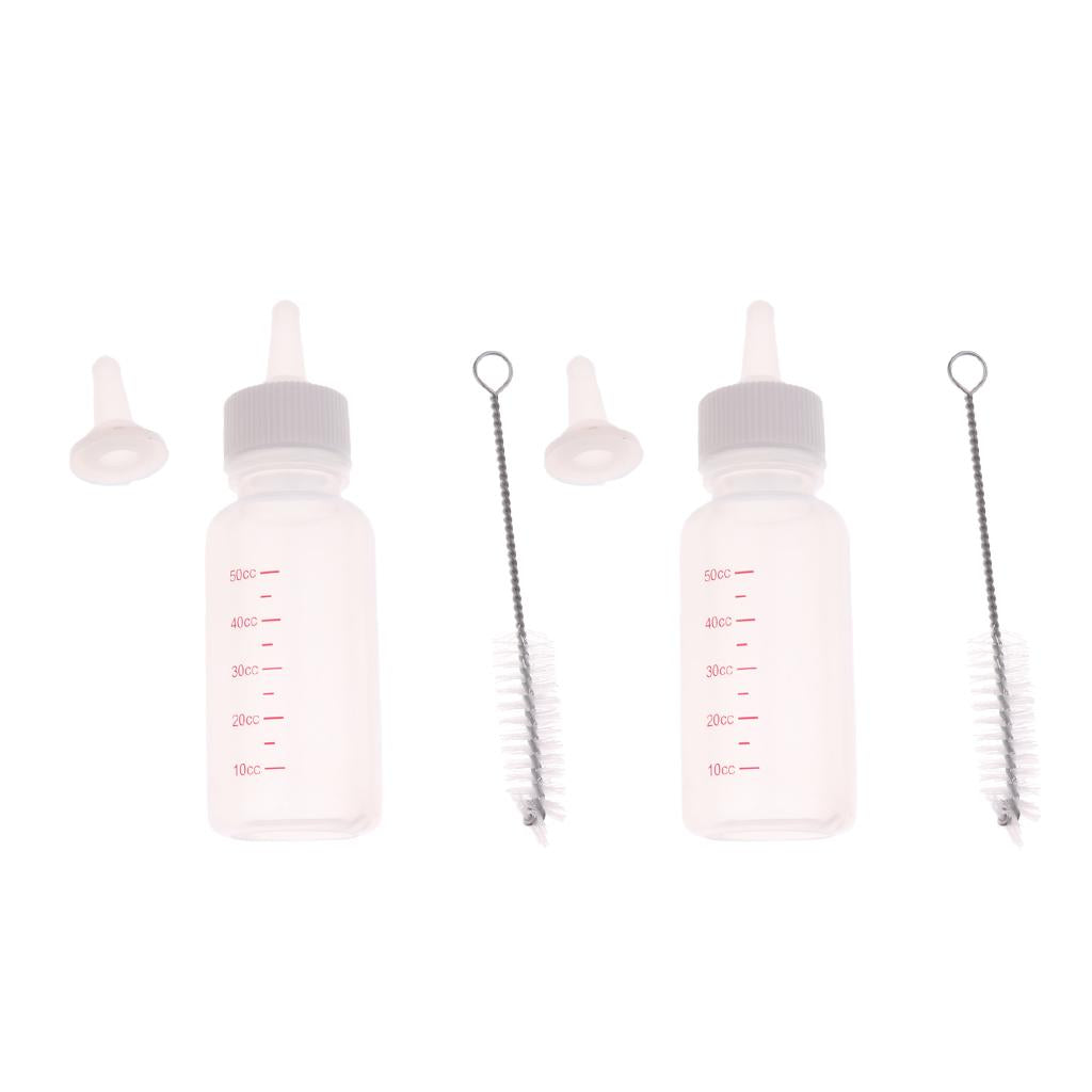 2 Pcs Silicone Pet Dog Puppy Cat Kitten Milk Nursing Care Feeding Bottle