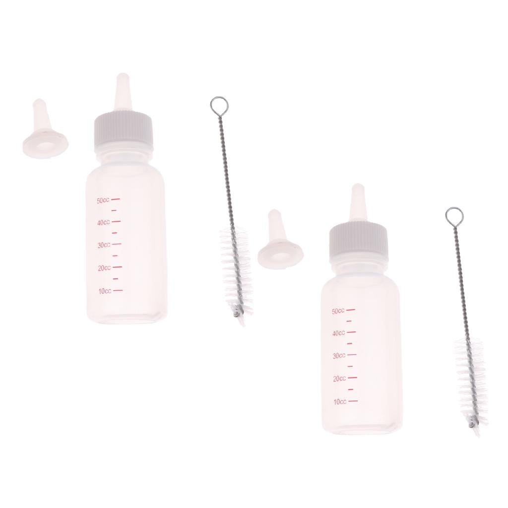 2 Pcs Silicone Pet Dog Puppy Cat Kitten Milk Nursing Care Feeding Bottle