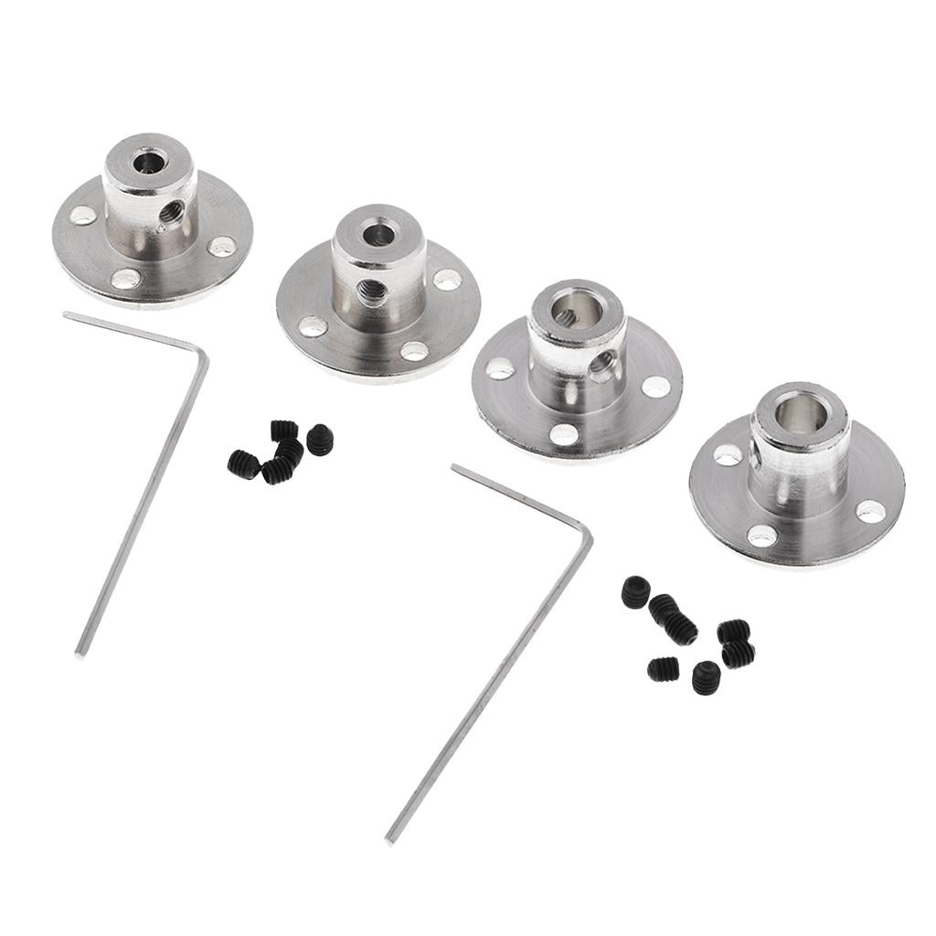 4Pieces Rigid Flange Coupling Motor Guide Shaft Coupler Connector for RC Car