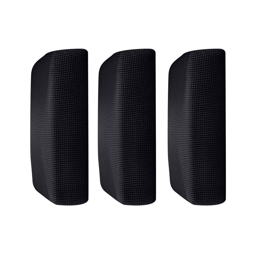 3Pcs Sofa Futon Seat Cushion Cover Couch Slipcover Protector Black_Size S