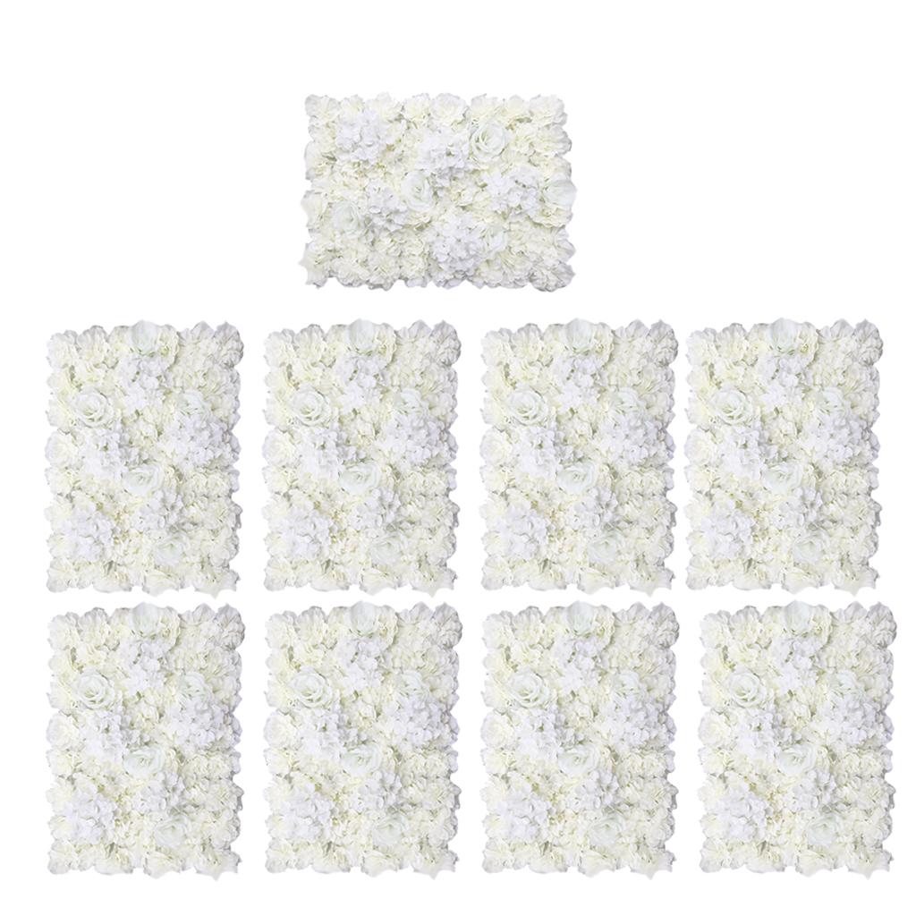 9 Artificial Flower Wall Wedding Venue Flower Pillar Main Road Decor Cream