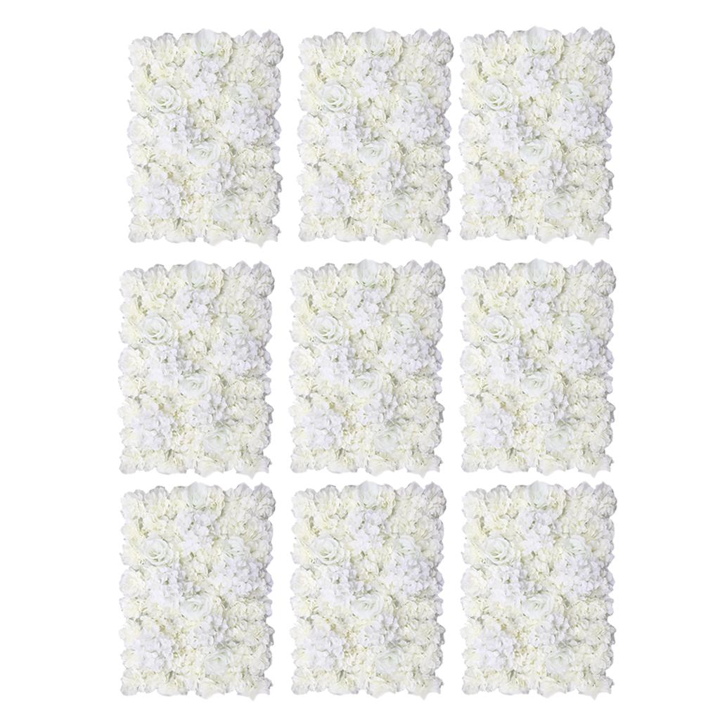 9 Artificial Flower Wall Wedding Venue Flower Pillar Main Road Decor Cream