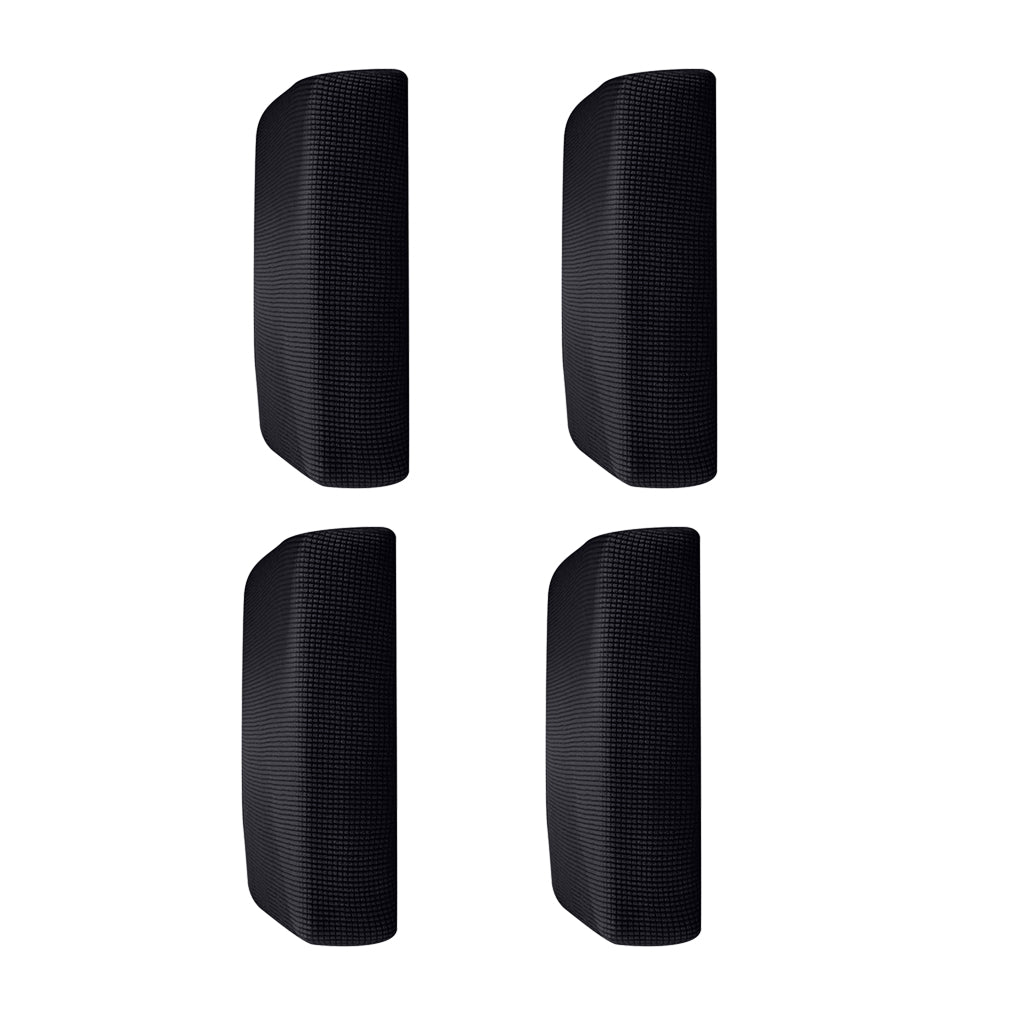 4Pcs Sofa Futon Seat Cushion Cover Couch Slipcover Protector Black_Size S