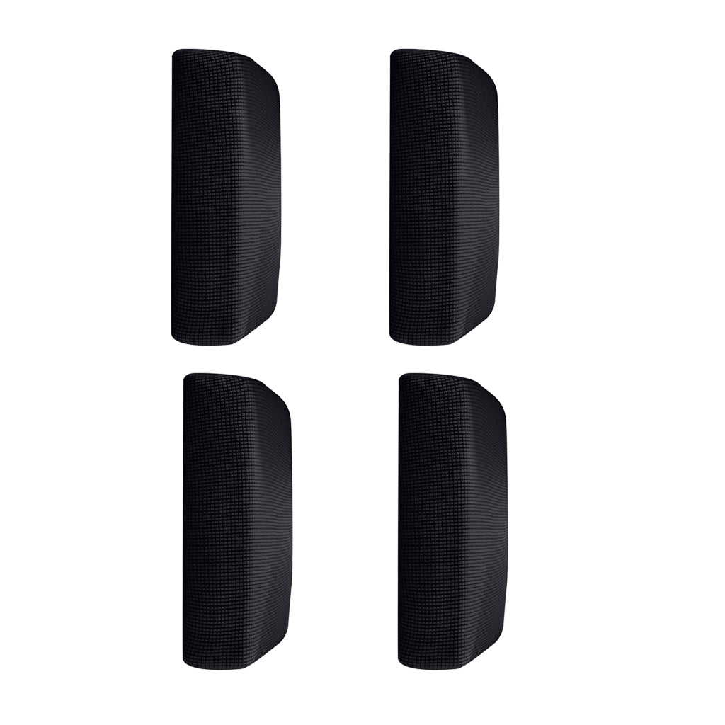 4Pcs Sofa Futon Seat Cushion Cover Couch Slipcover Protector Black_Size S