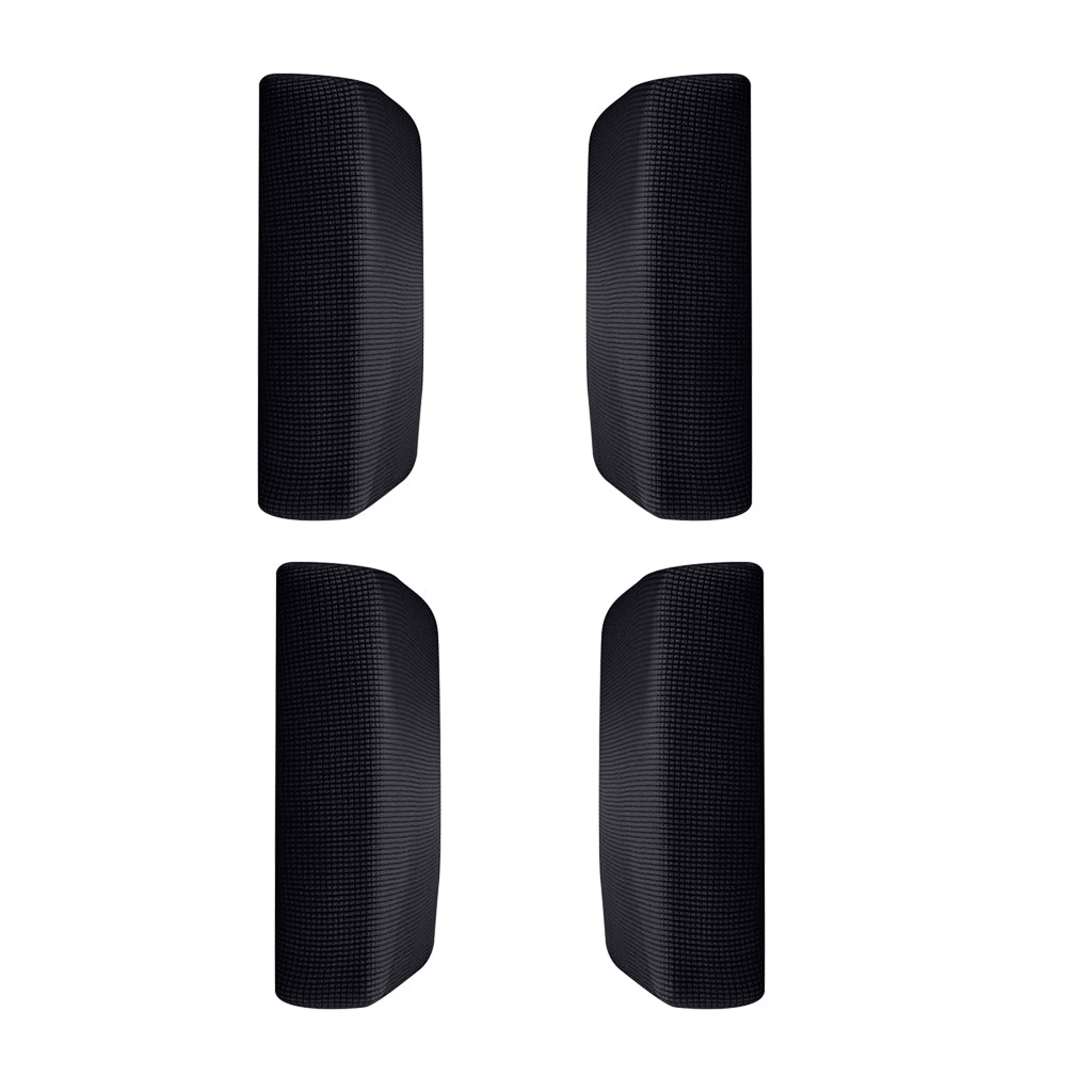 4Pcs Sofa Futon Seat Cushion Cover Couch Slipcover Protector Black_Size S