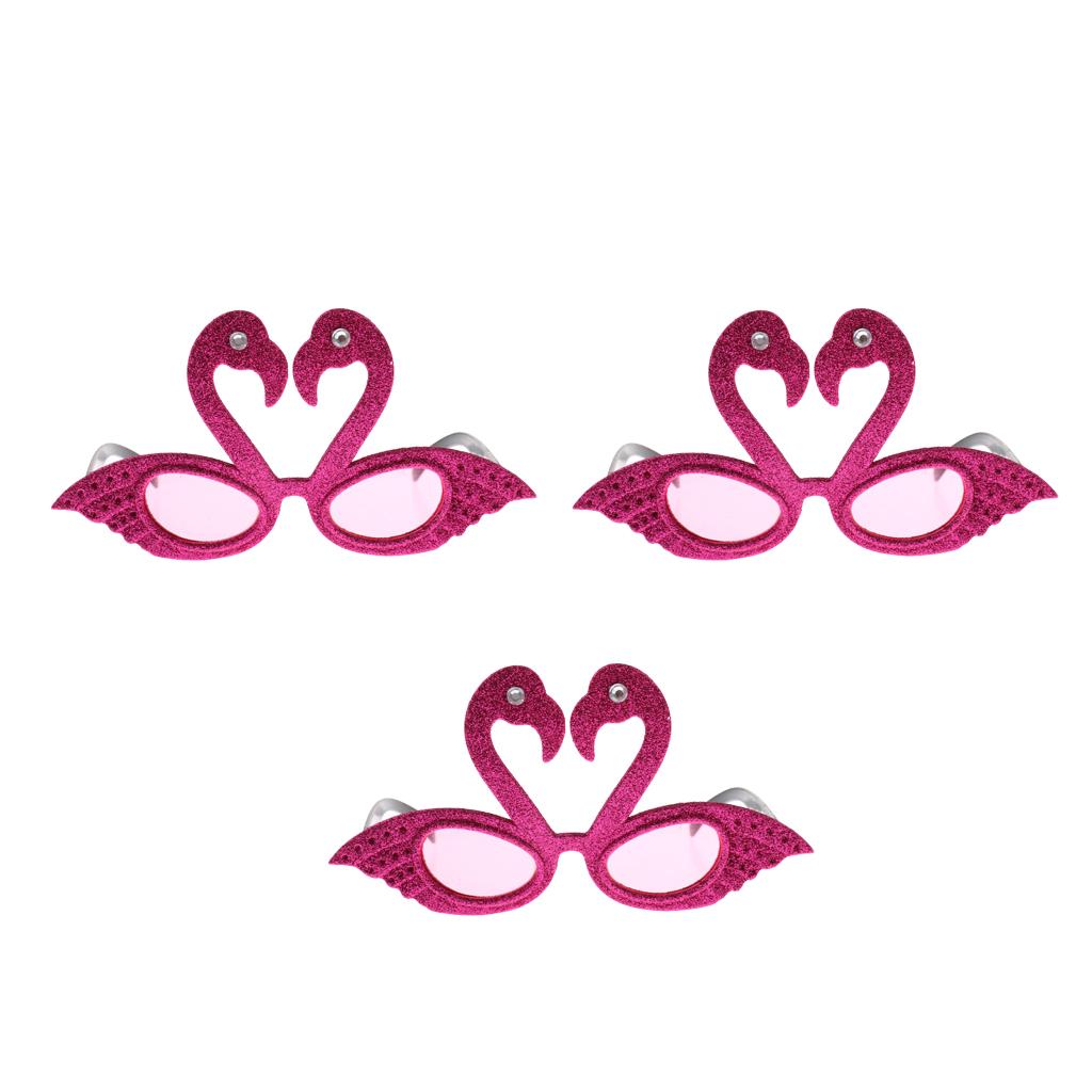 3ps Hawaiian Tropical Glitter Flamingo Sunglasses Party Glasses Fancy Dress