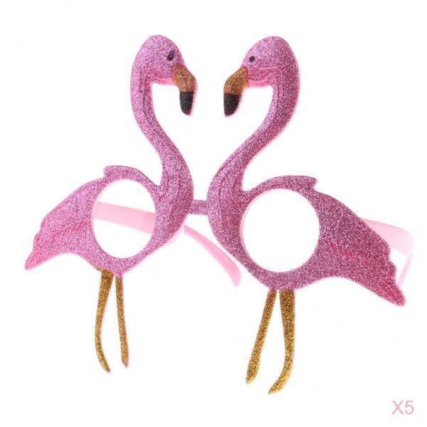 5pcs Tropical Flamingo Sunglaess Hawaiian Beach Party Fancy Dress Glasses