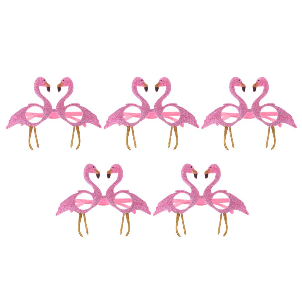 5pcs Tropical Flamingo Sunglaess Hawaiian Beach Party Fancy Dress Glasses