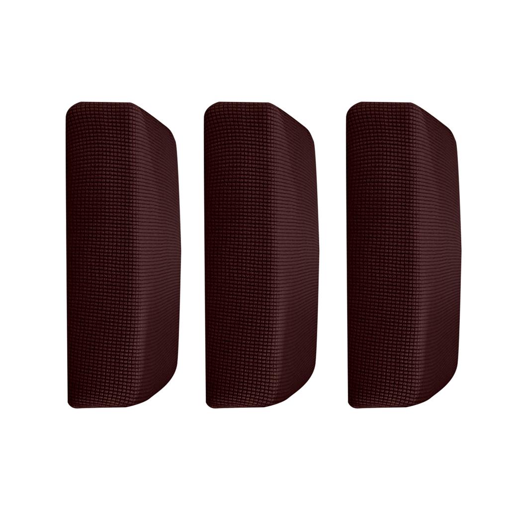 3Pcs Sofa Futon Seat Cushion Cover Couch Slipcover Protector Dark Brown _ S